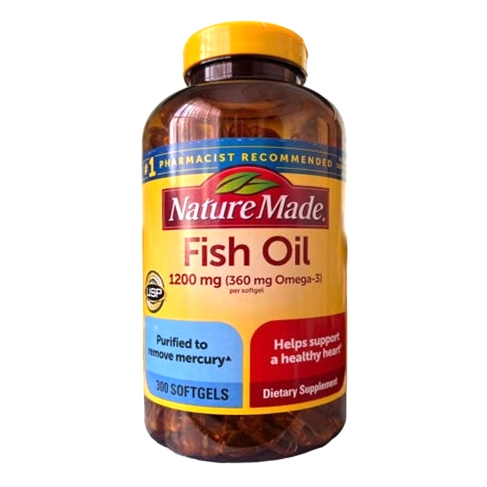 Viên Uống Dầu Cá Bổ Sung 360g Omega-3 Nature Made Fish Oil 1200mg