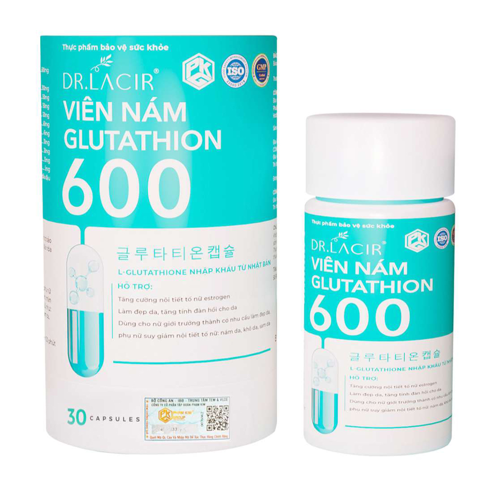 Viên Uống Dr.Lacir Glutathion 600 Hỗ Trợ Trắng Da Mờ Nám